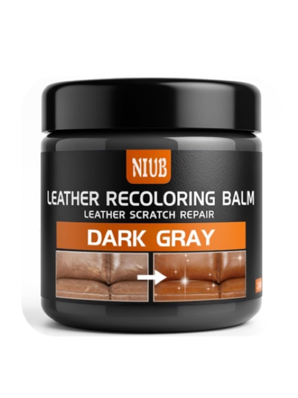 Dark Gray Leather Recoloring Balm